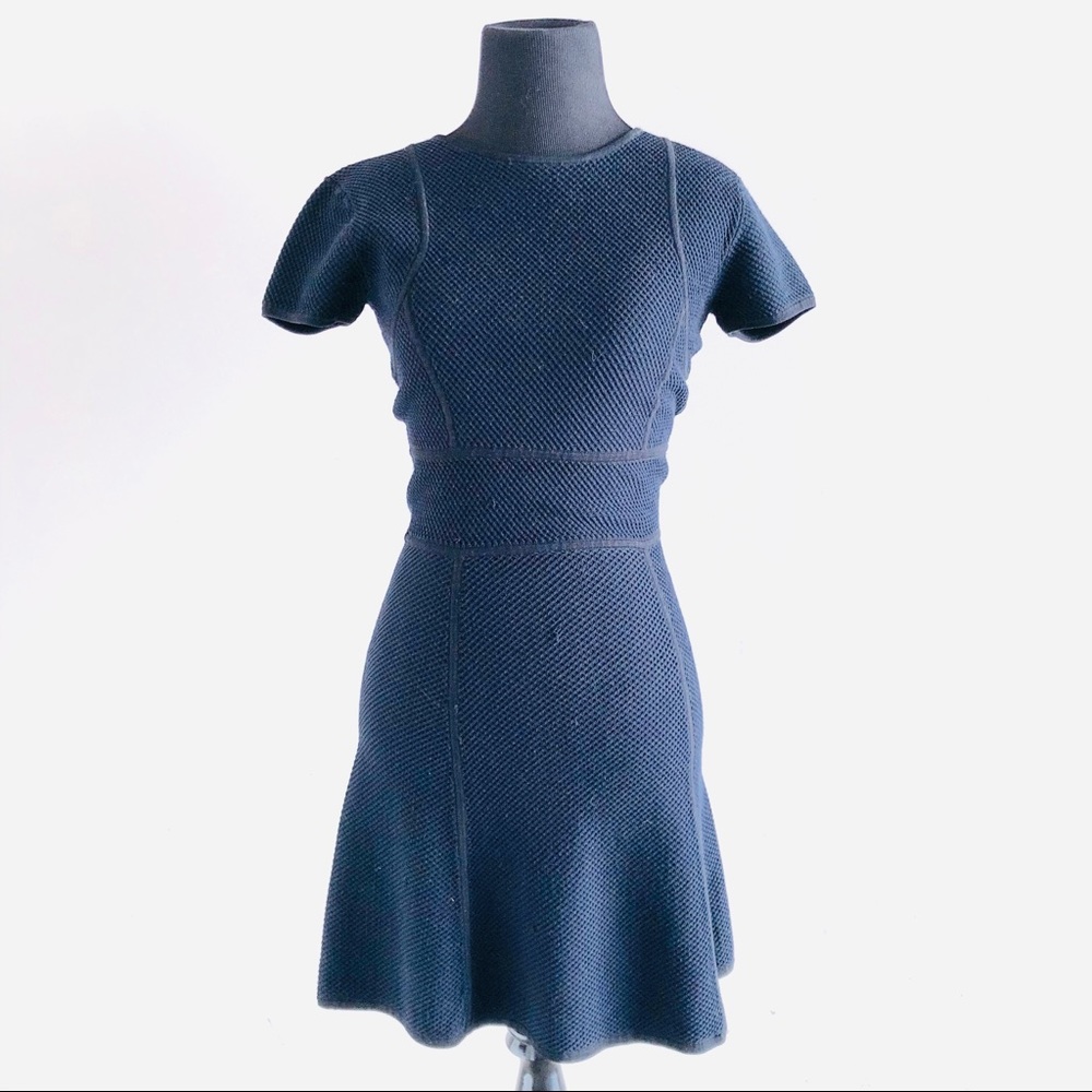 Theory Navy Scuba Dress with Black Trim
